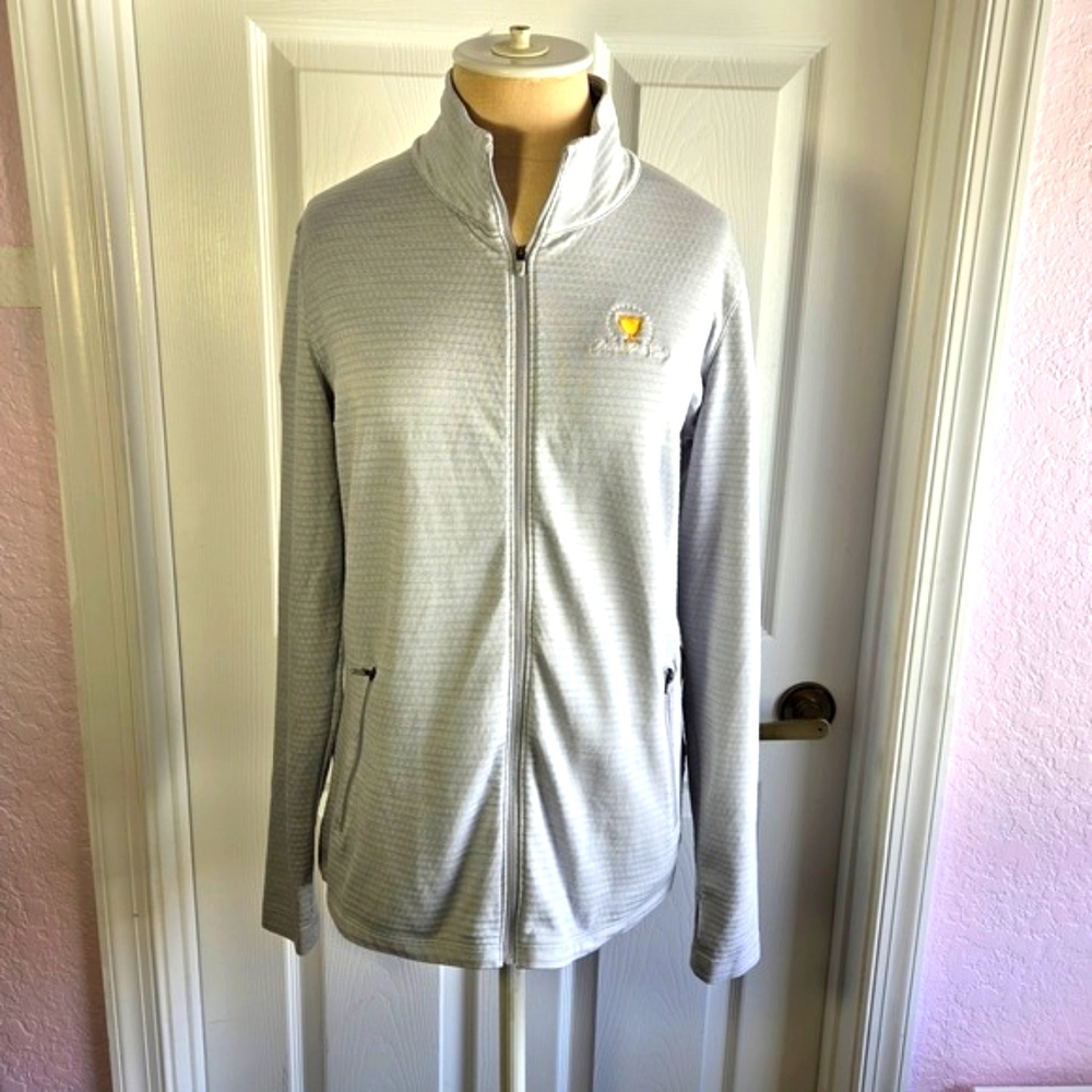 Nike Golf Presidents Cup Liberty National Full Zip Gray Jacket Womens Size L